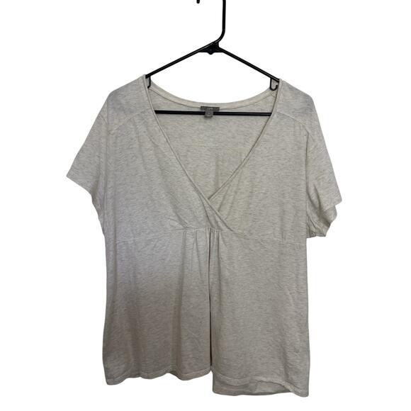 J Jill Organic Cotton Babydoll T-Shirt Size XL Minimalist Classic Casual Neutral - Picture 1 of 4